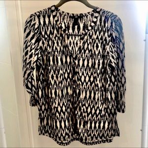 H&M black and white womens blouse size small